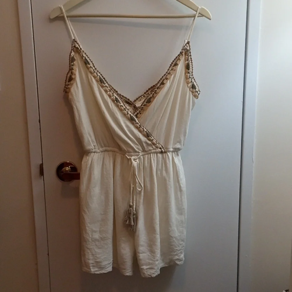 American Eagle Cream Linen Blend Skort Size S - Picture 1 of 6